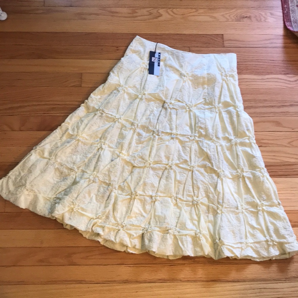 Light yellow flowing skirt